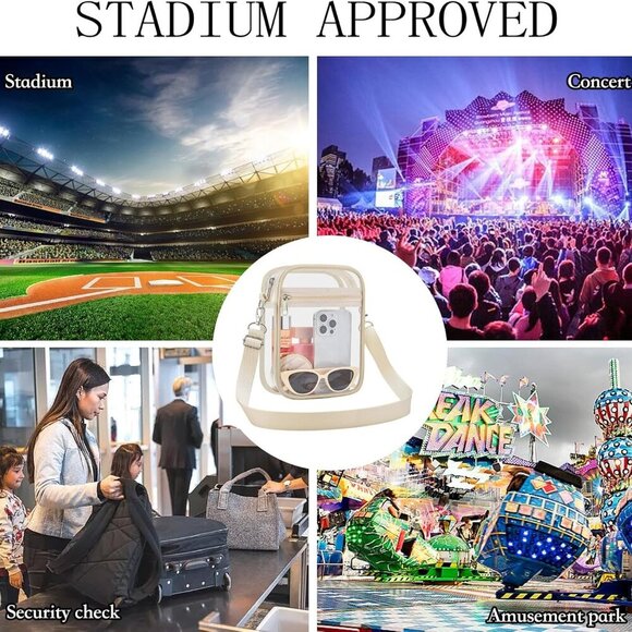 Clear Purse Stadium Approved CrossBody Bag for Men and Women - Picture 6 of 7